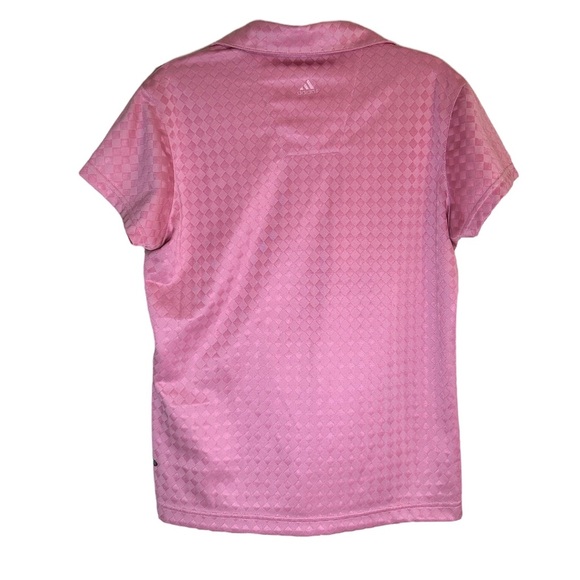 Adidas Climalite Juniors Pink Short Sleeve Quarter Button Up Size Medium - Picture 3 of 7
